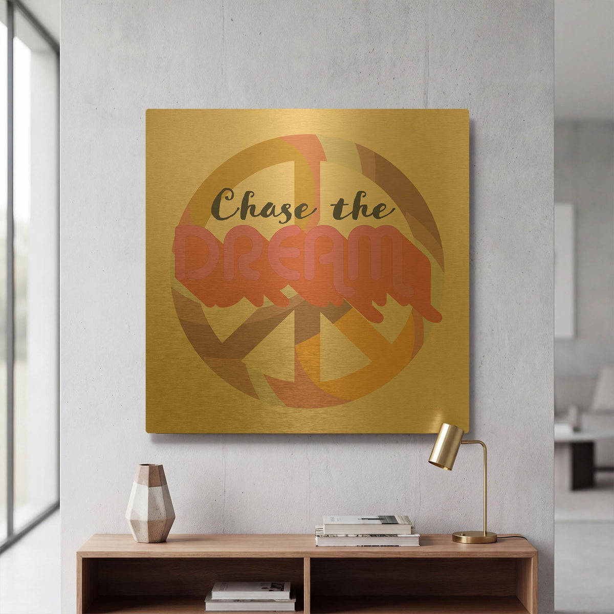 'Chase The Dream' By Evelia Designs Gold Metal Wall Art