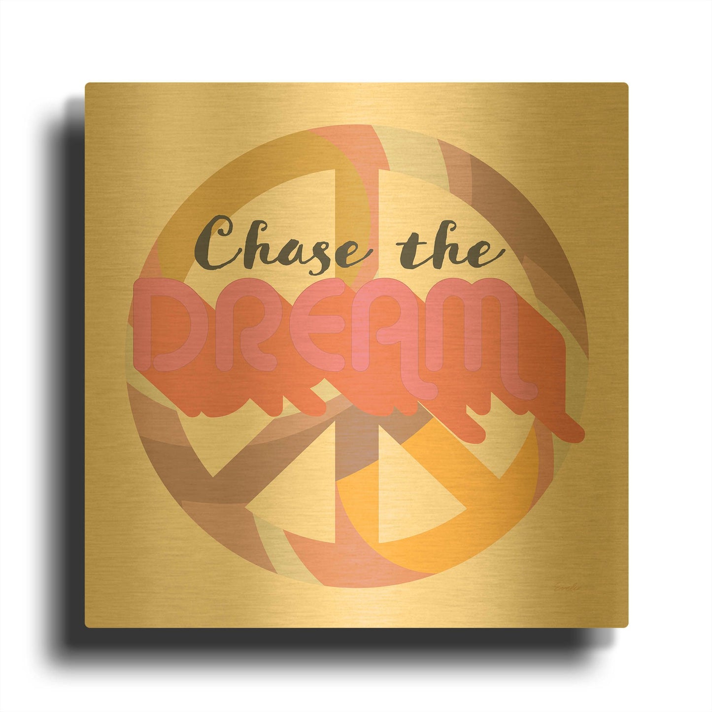 'Chase The Dream' By Evelia Designs Gold Metal Wall Art