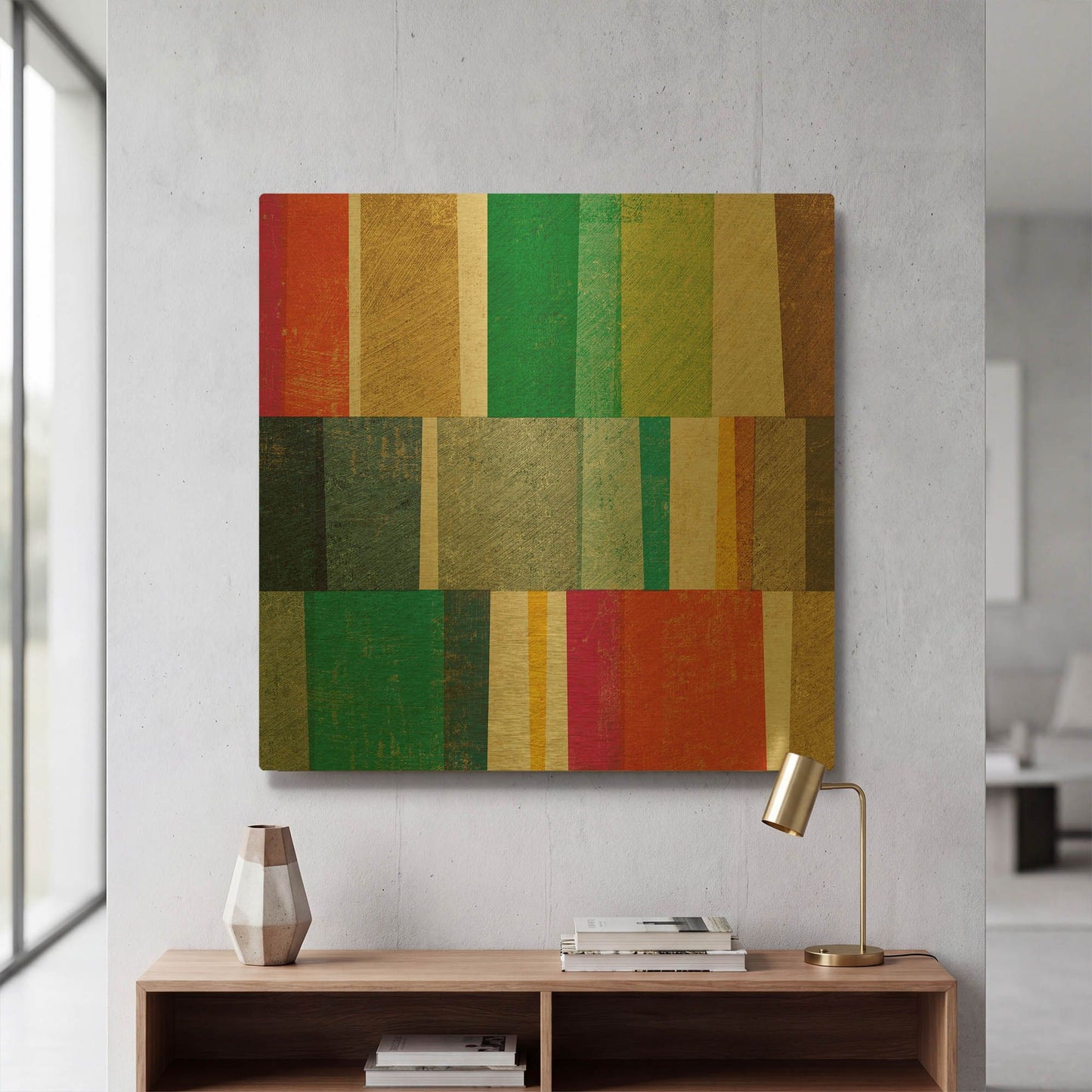 'Colorful Abstract' By Michael Mullan Gold Metal Wall Art