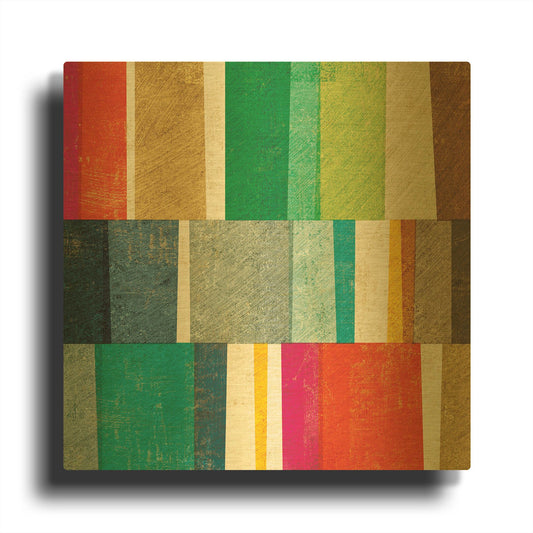 'Colorful Abstract' By Michael Mullan Gold Metal Wall Art