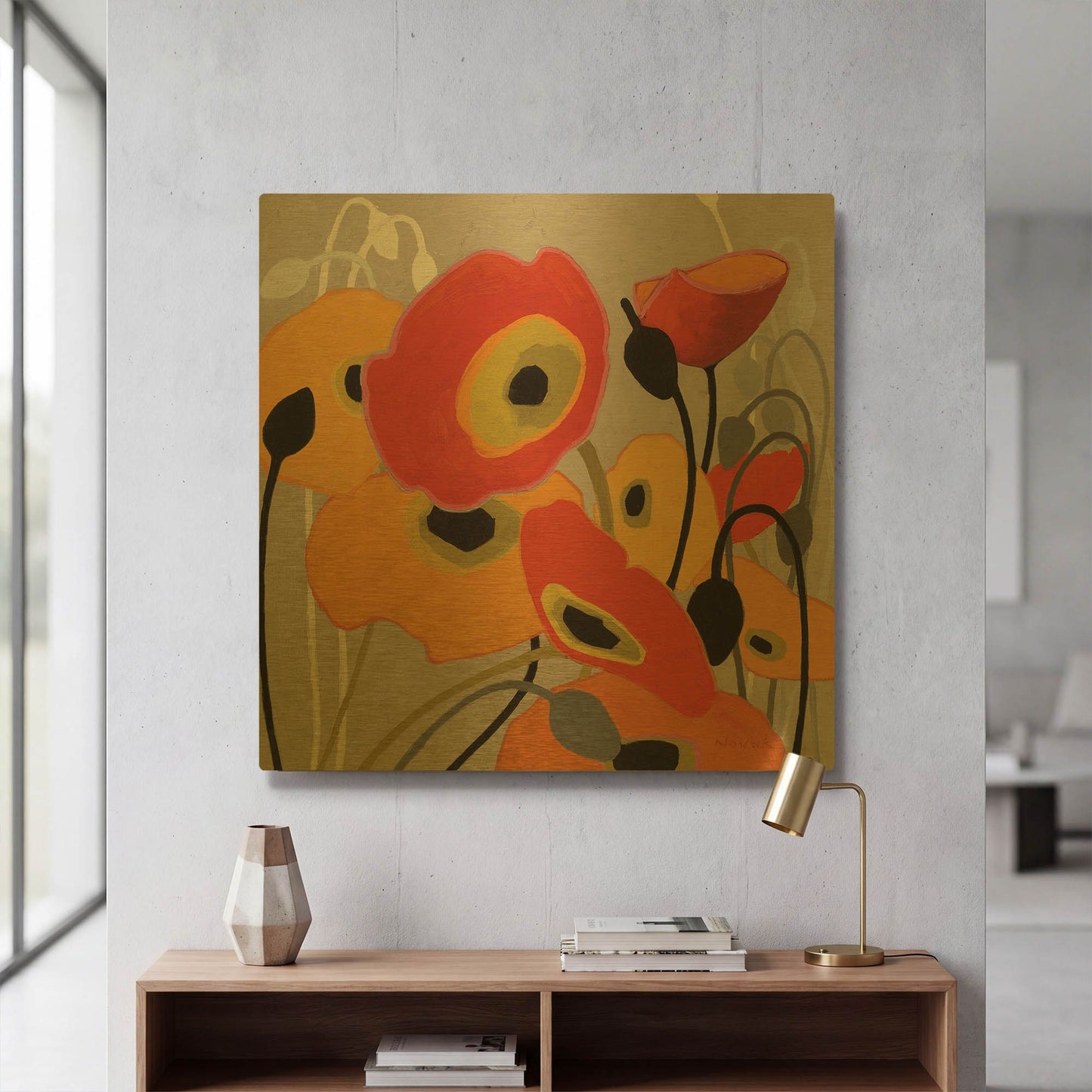 'Mango Tango I' By Shirley Novak Gold Metal Wall Art