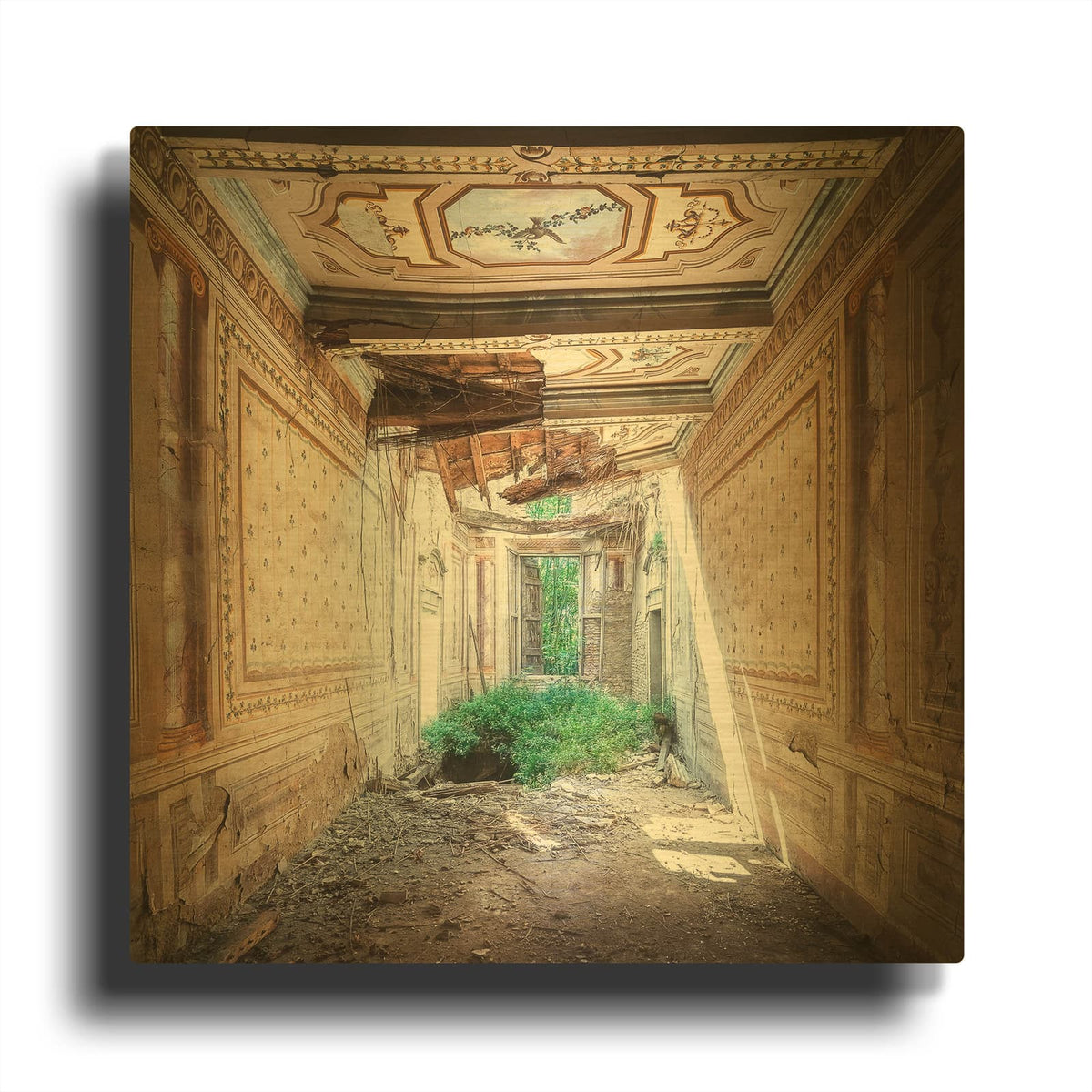 'Broken Farm' By Roman Robroek Gold Metal Wall Art
