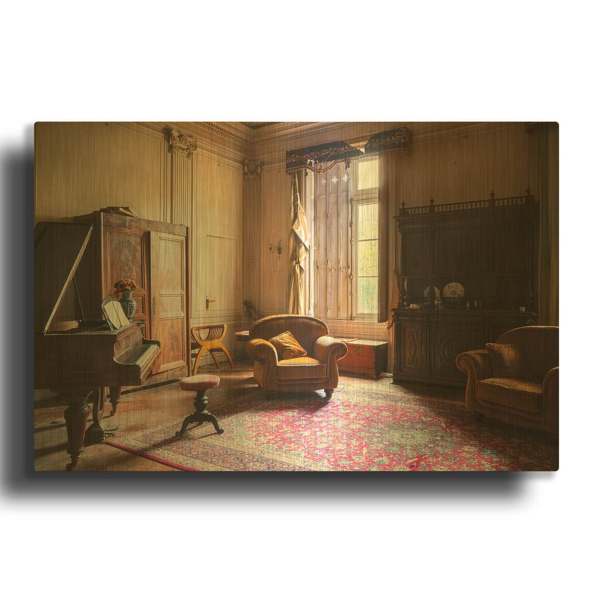 'Piano Castle' By Roman Robroek Gold Metal Wall Art