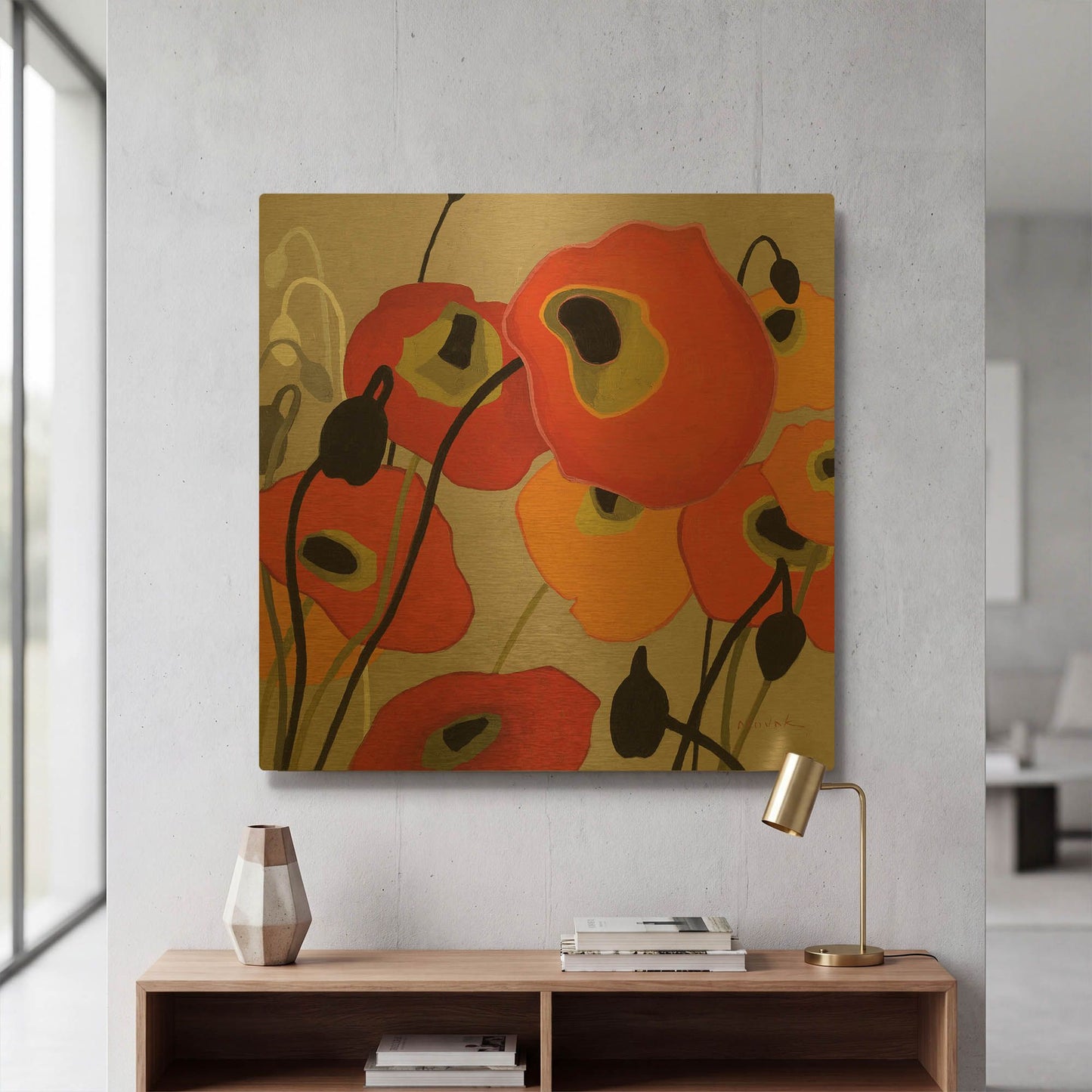 'Mango Tango II' By Shirley Novak Gold Metal Wall Art