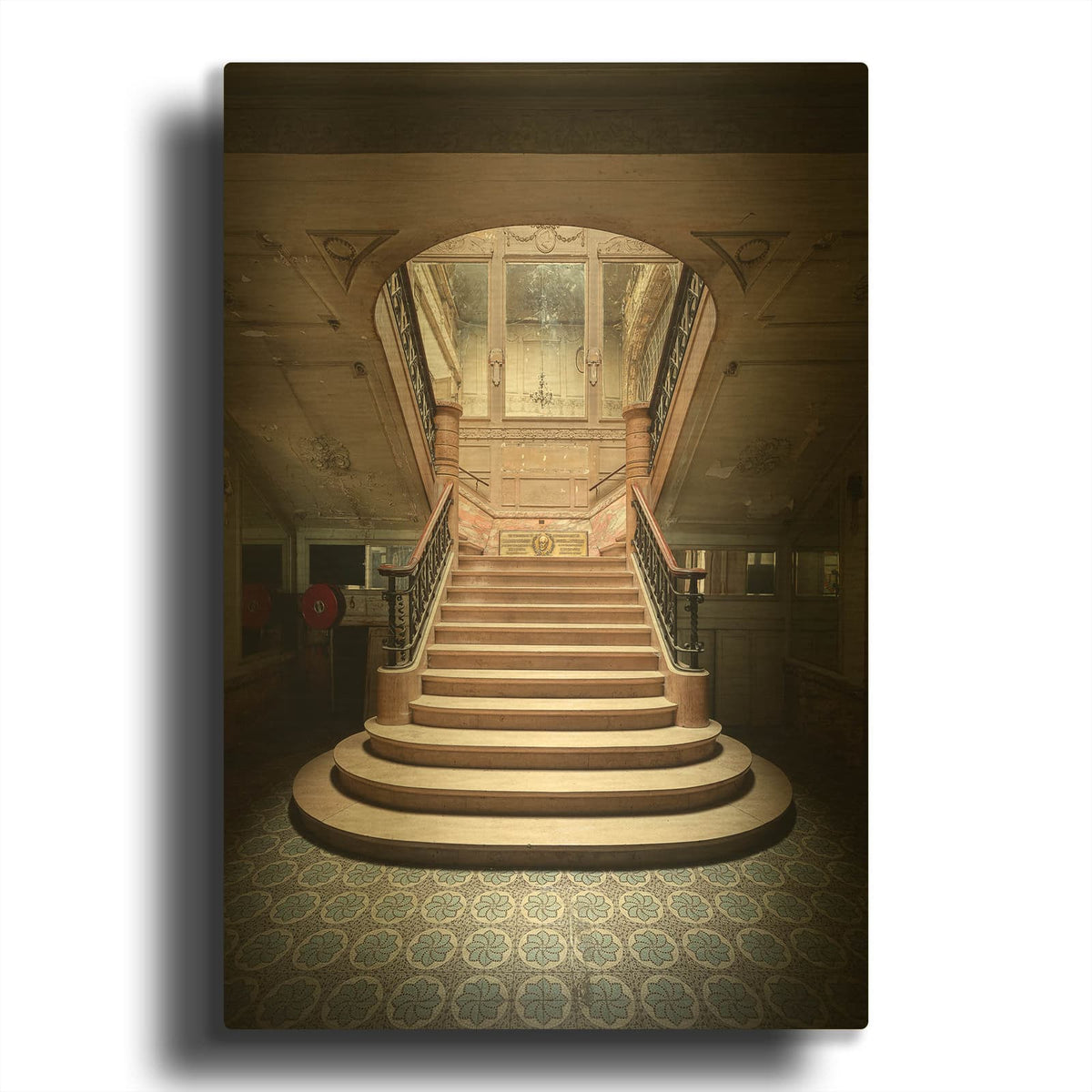 'Light On The Staircase' By Roman Robroek Gold Metal Wall Art
