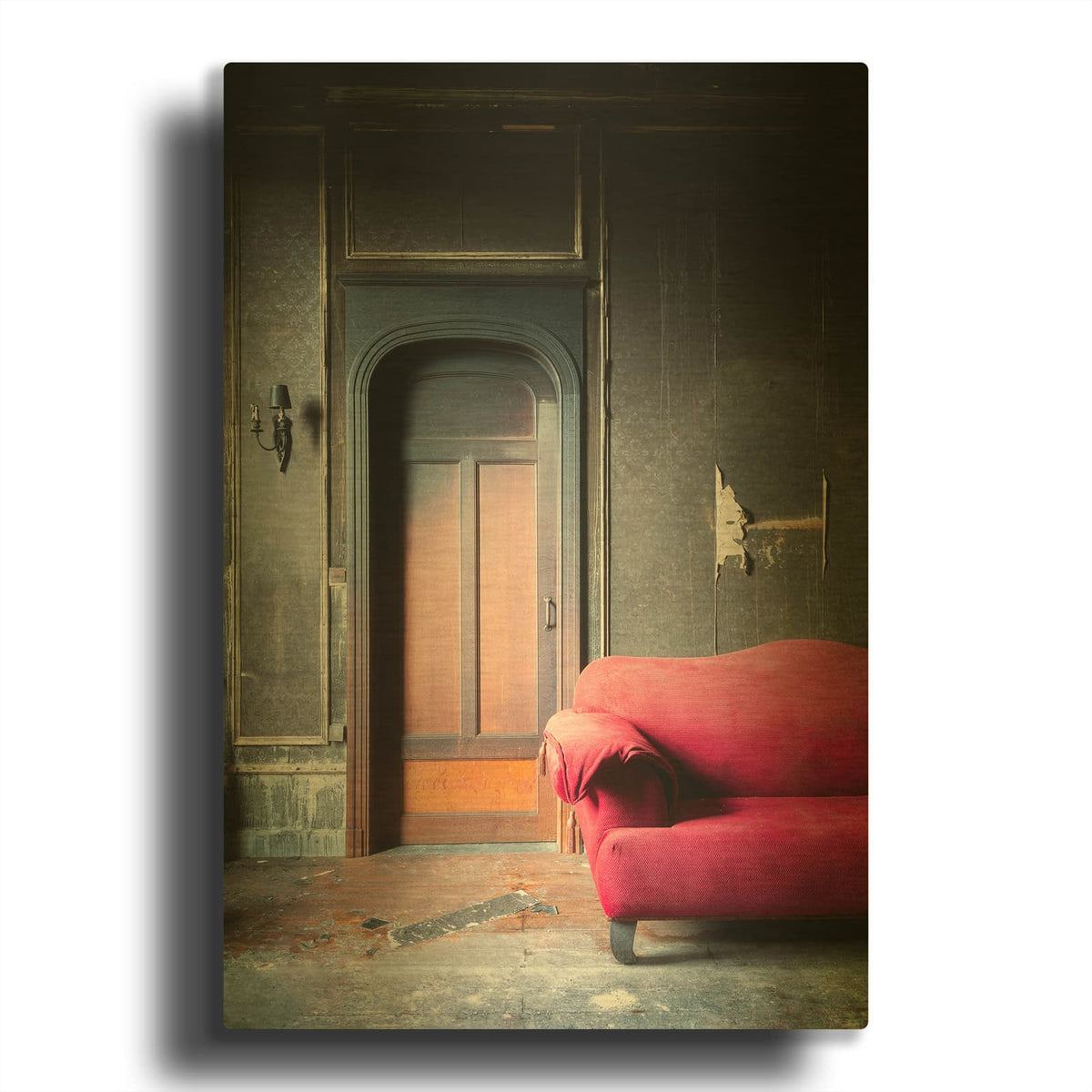 'Burned Bedroom' By Roman Robroek Gold Metal Wall Art