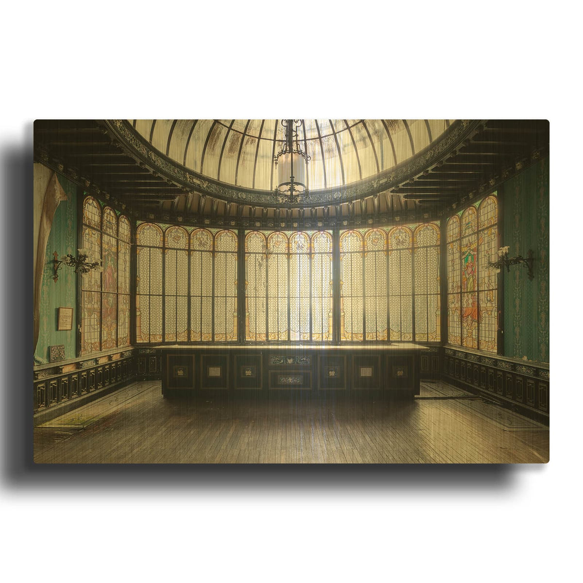 'Winter Garden Square' By Roman Robroek Gold Metal Wall Art