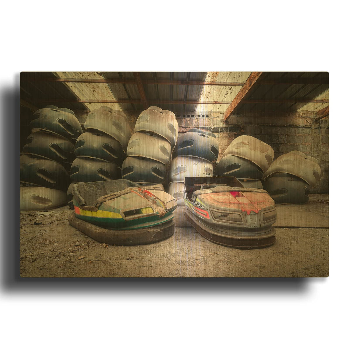 'Bumper Cars' By Roman Robroek Gold Metal Wall Art