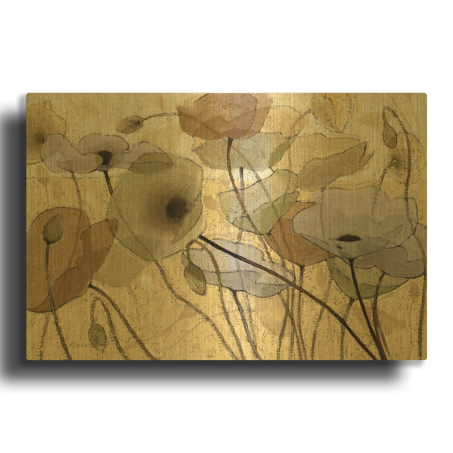 'Fluidity IV' By Shirley Novak Gold Metal Wall Art