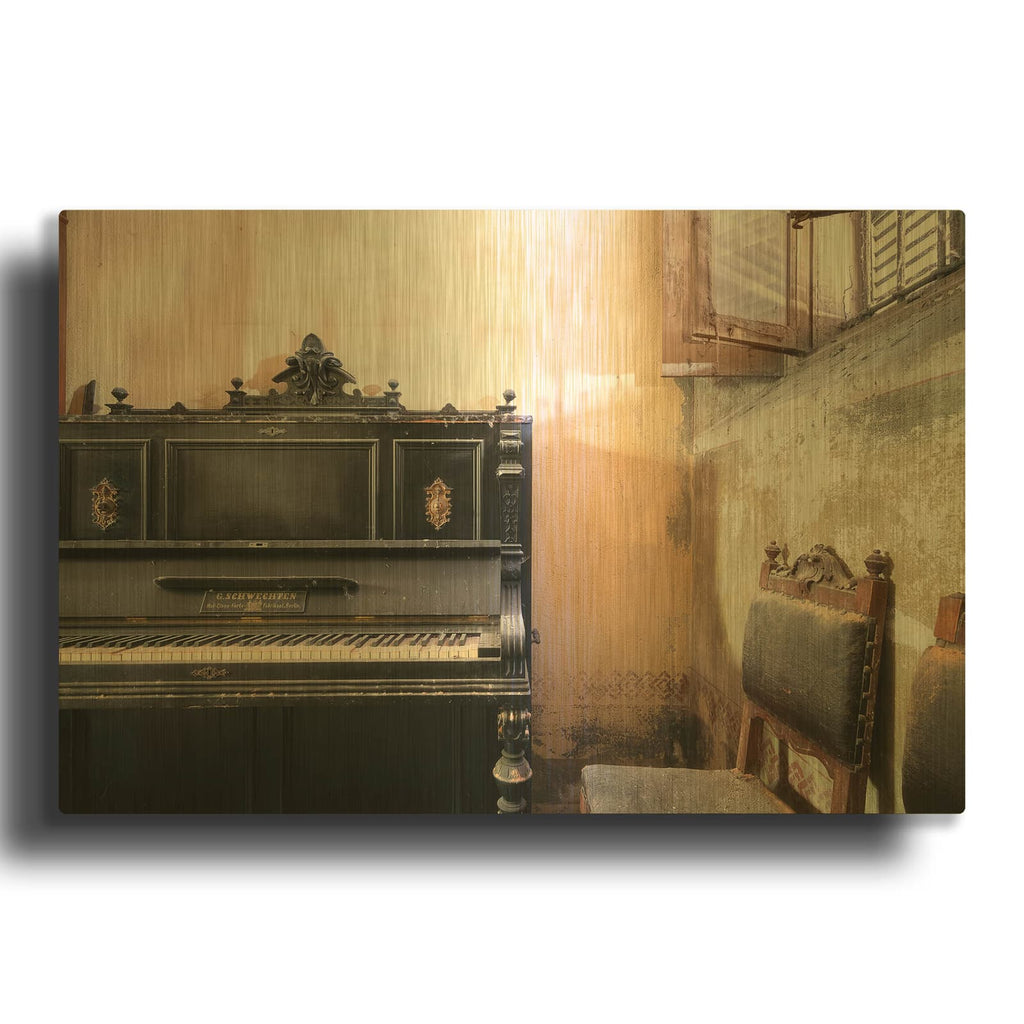 'Piano Close-up' By Roman Robroek Gold Metal Wall Art
