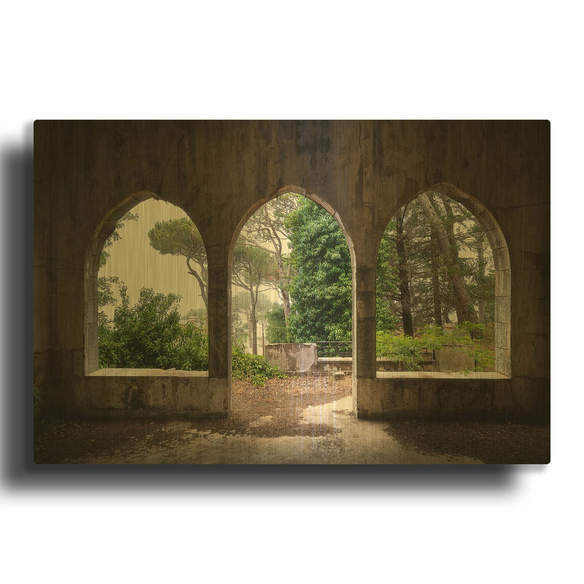 'Tripple Arches' By Roman Robroek Gold Metal Wall Art