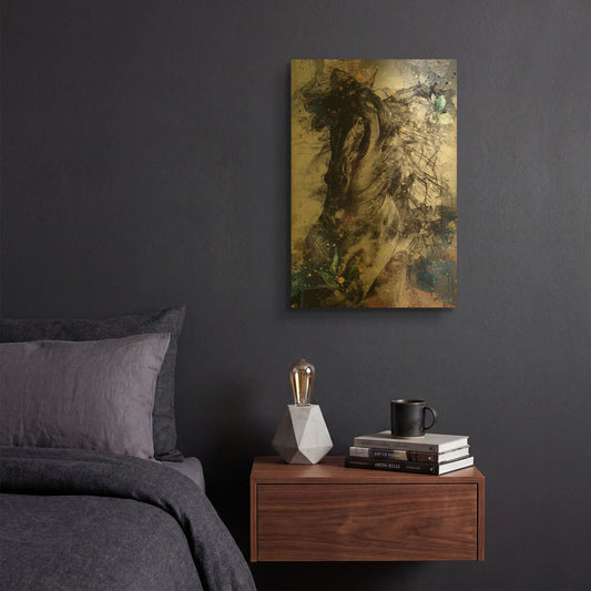 'Gallop To Freedom' By Roozbeh Bahramali Gold Metal Wall Art