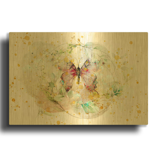 'Wings Spread' By Roozbeh Bahramali Gold Metal Wall Art