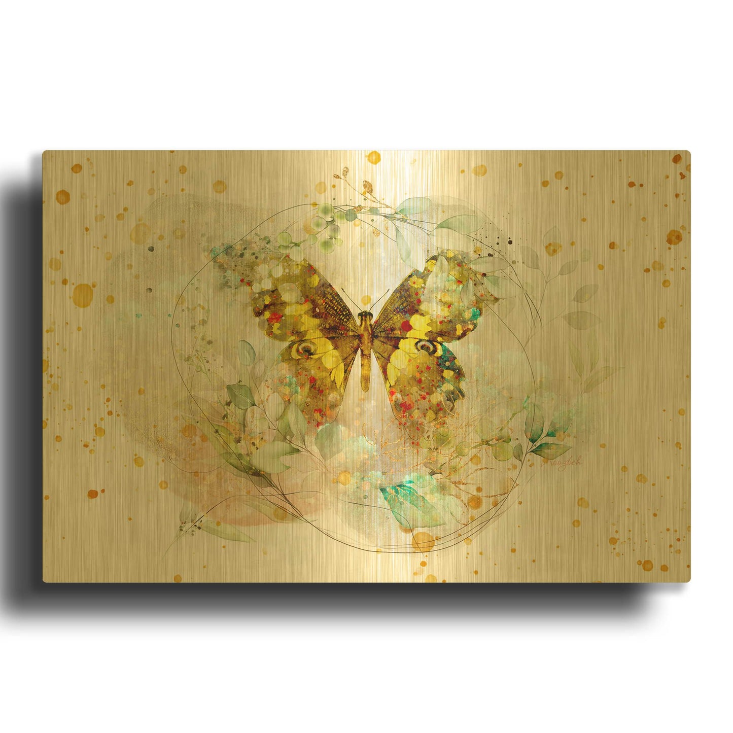 'Beyond The Cocoon' By Roozbeh Bahramali Gold Metal Wall Art