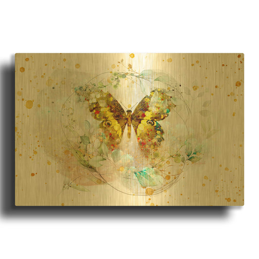 'Beyond The Cocoon' By Roozbeh Bahramali Gold Metal Wall Art
