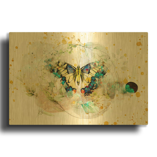 'Gentle Wings' By Roozbeh Bahramali Gold Metal Wall Art