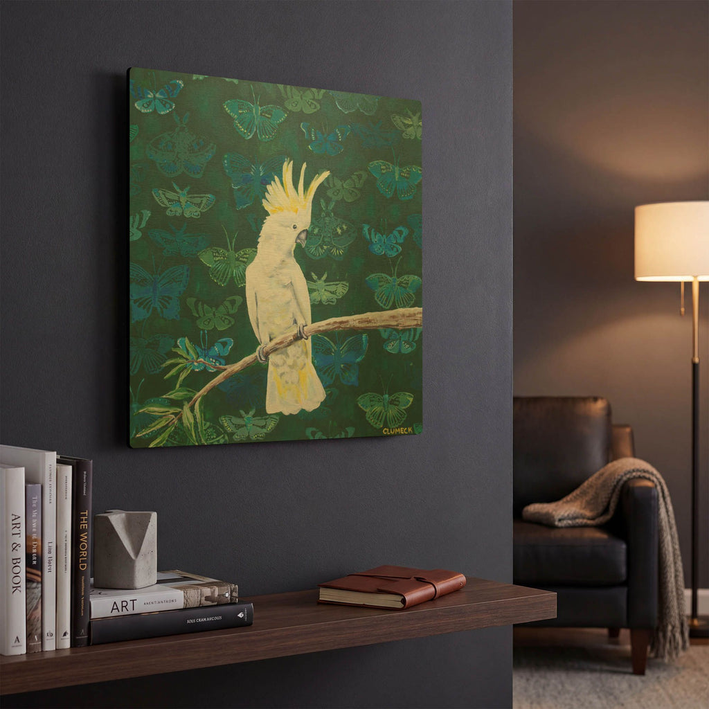 'Yellow Crested' By Alana Clumeck Gold Metal Wall Art