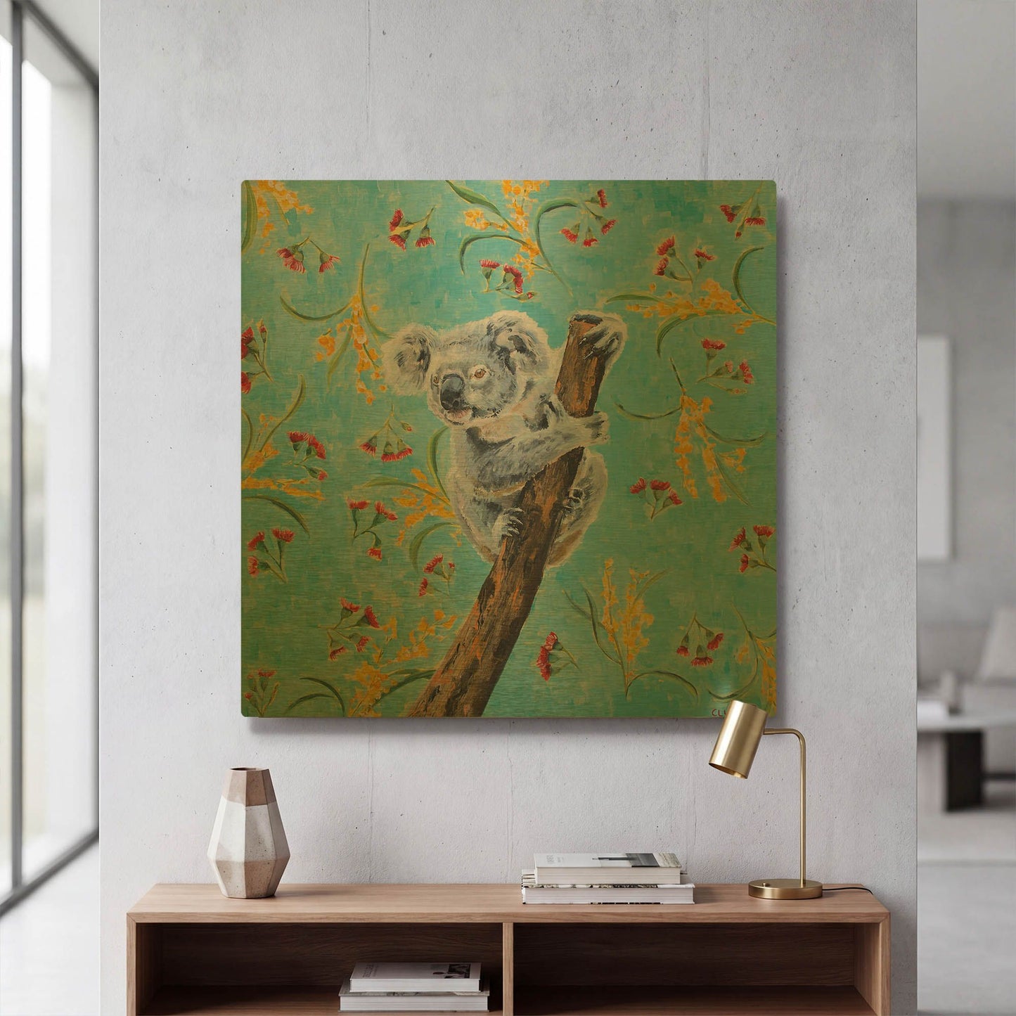 'Koala' By Alana Clumeck Gold Metal Wall Art