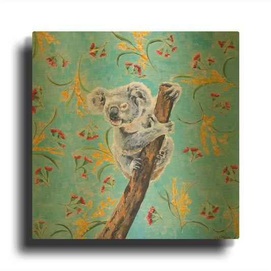 'Koala' By Alana Clumeck Gold Metal Wall Art