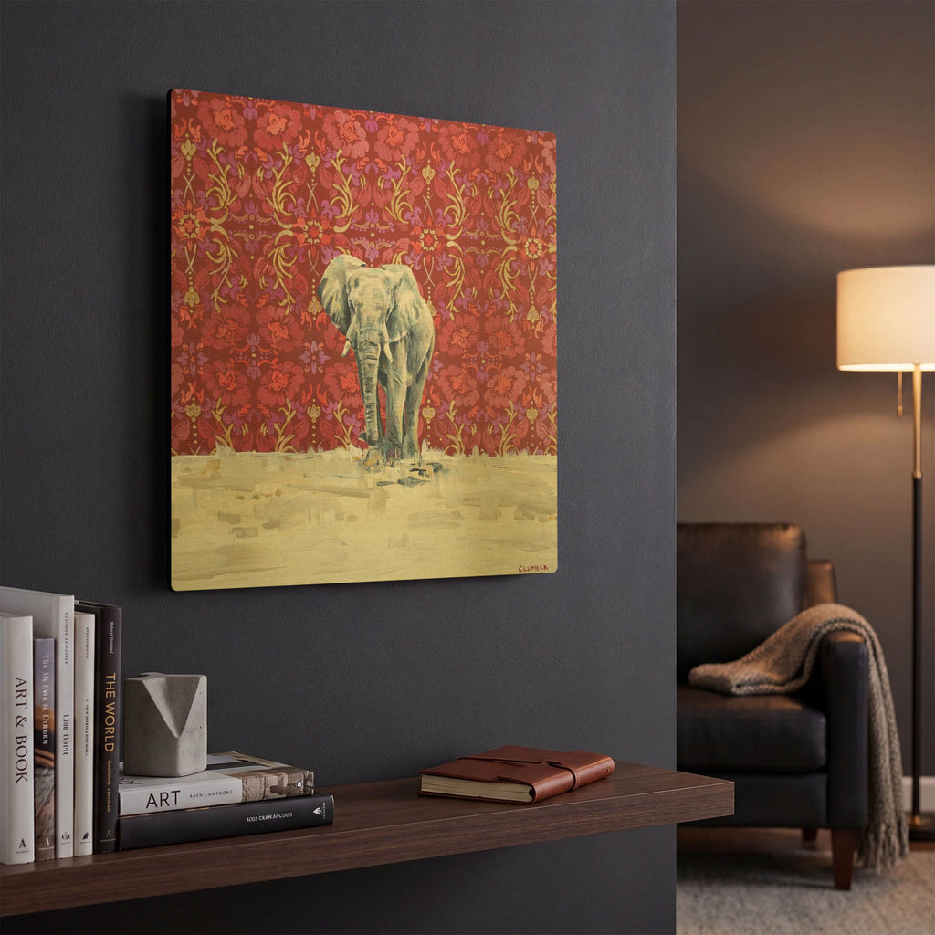 'Elephant' By Alana Clumeck Gold Metal Wall Art