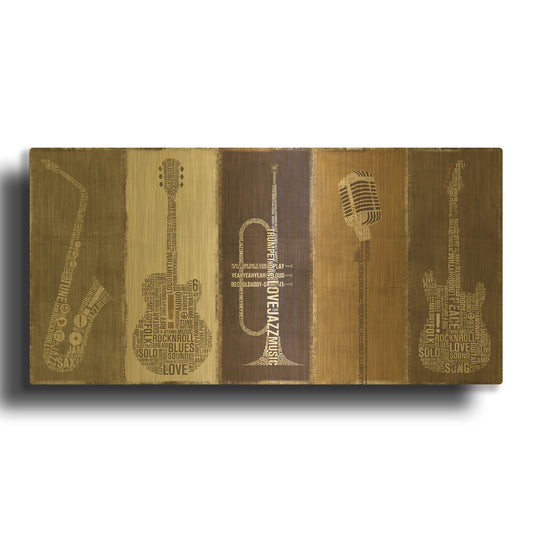 'Type Band Neutral Panel' By Michael Mullan Gold Metal Wall Art