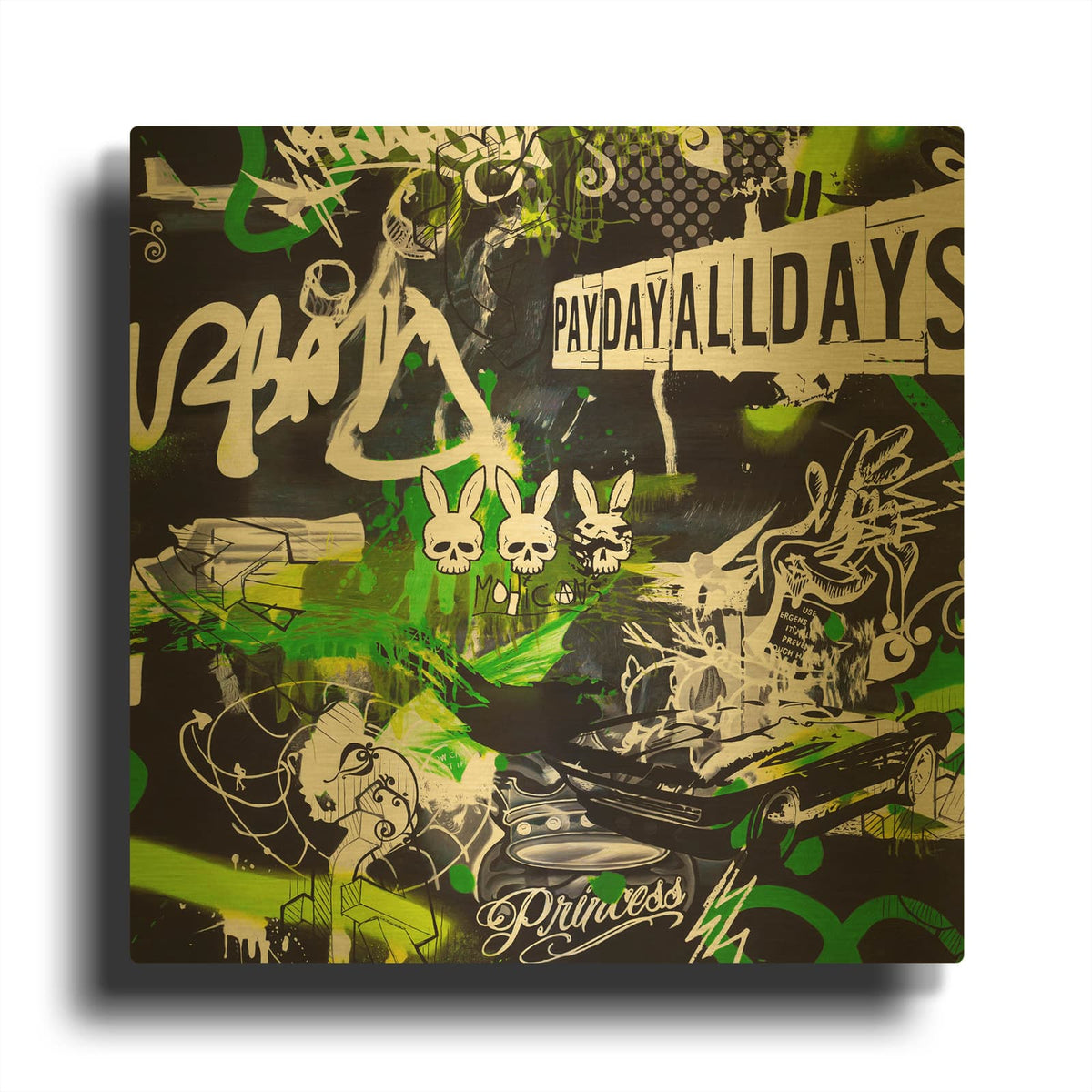 'Society' By Colourblind Gold Metal Wall Art