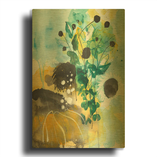 'Sunflower Kisses II' By Corina Capri Gold Metal Wall Art