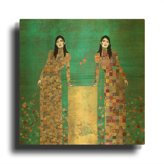 'Dale la Vueltas' By Jose Cacho Gold Metal Wall Art