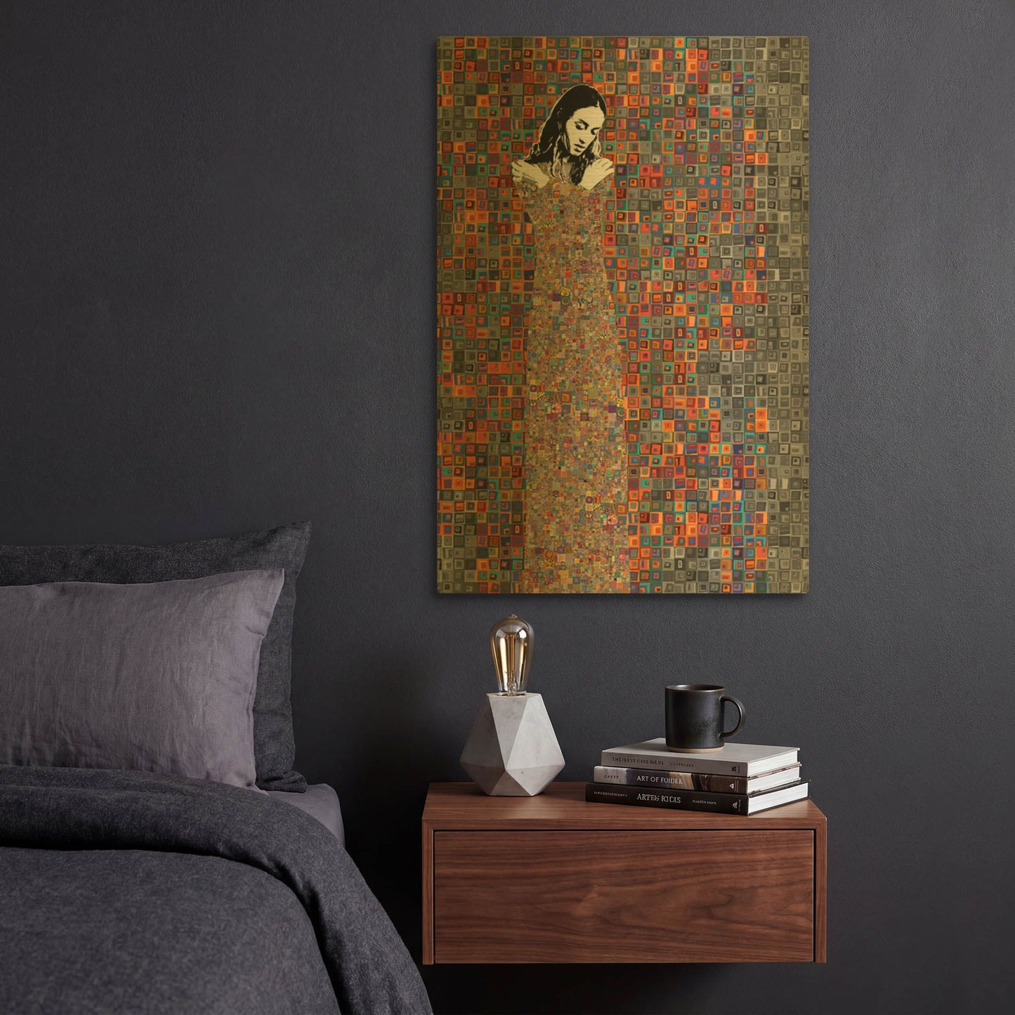 'El Abrazo' By Jose Cacho Gold Metal Wall Art