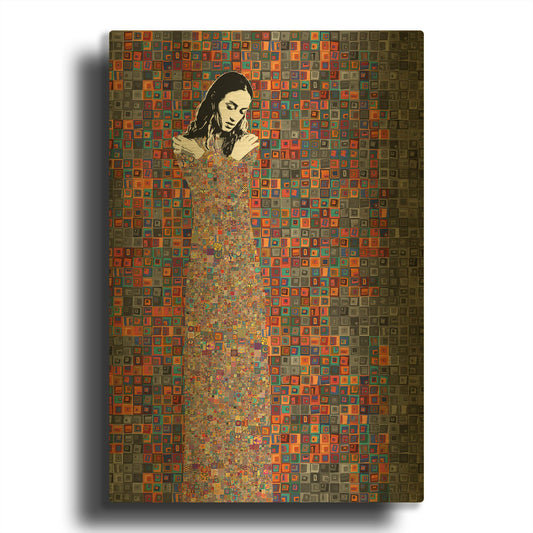 'El Abrazo' By Jose Cacho Gold Metal Wall Art