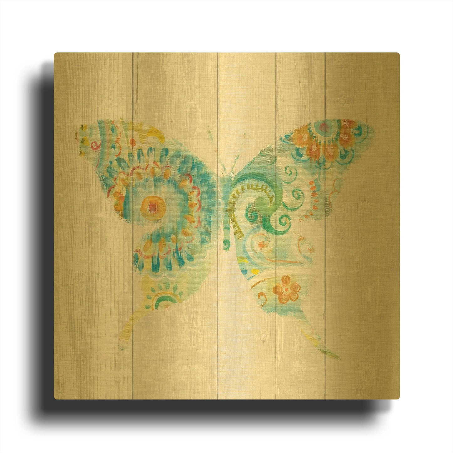 'Spring Dream Paisley IX' By Danhui Nai Gold Metal Wall Art