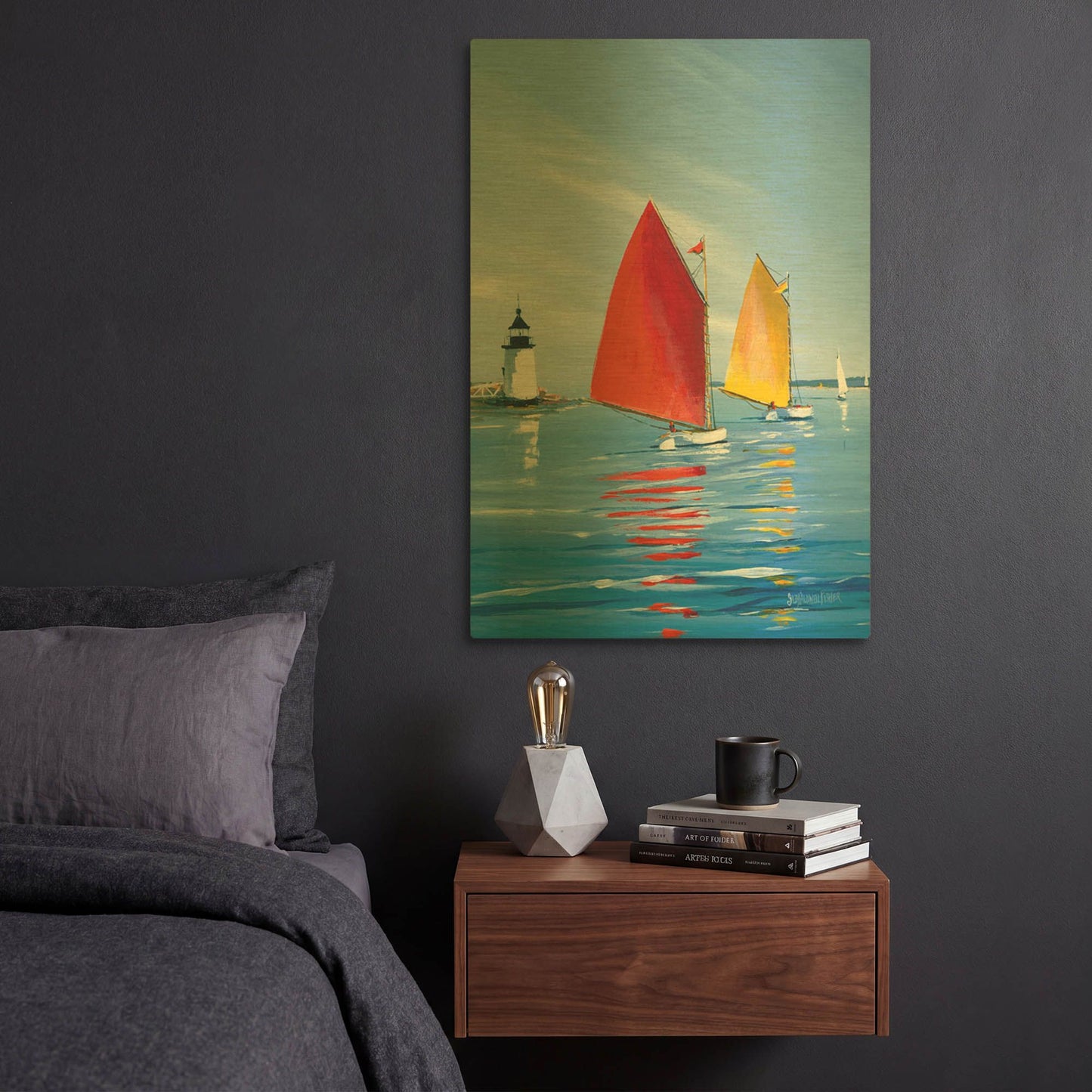 'Horizon Light' By Sally Caldwell Fisher Gold Metal Wall Art