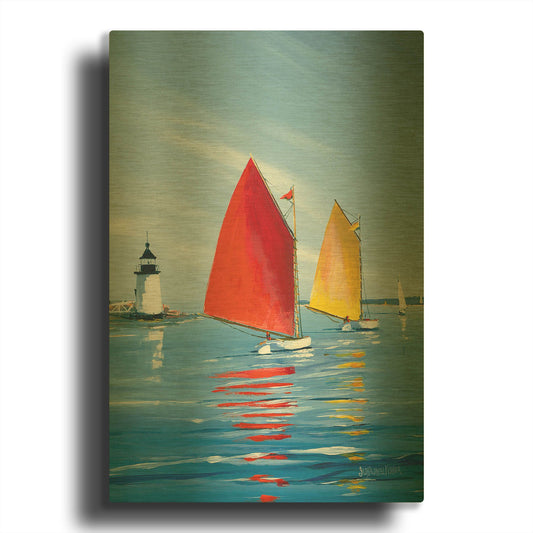 'Horizon Light' By Sally Caldwell Fisher Gold Metal Wall Art