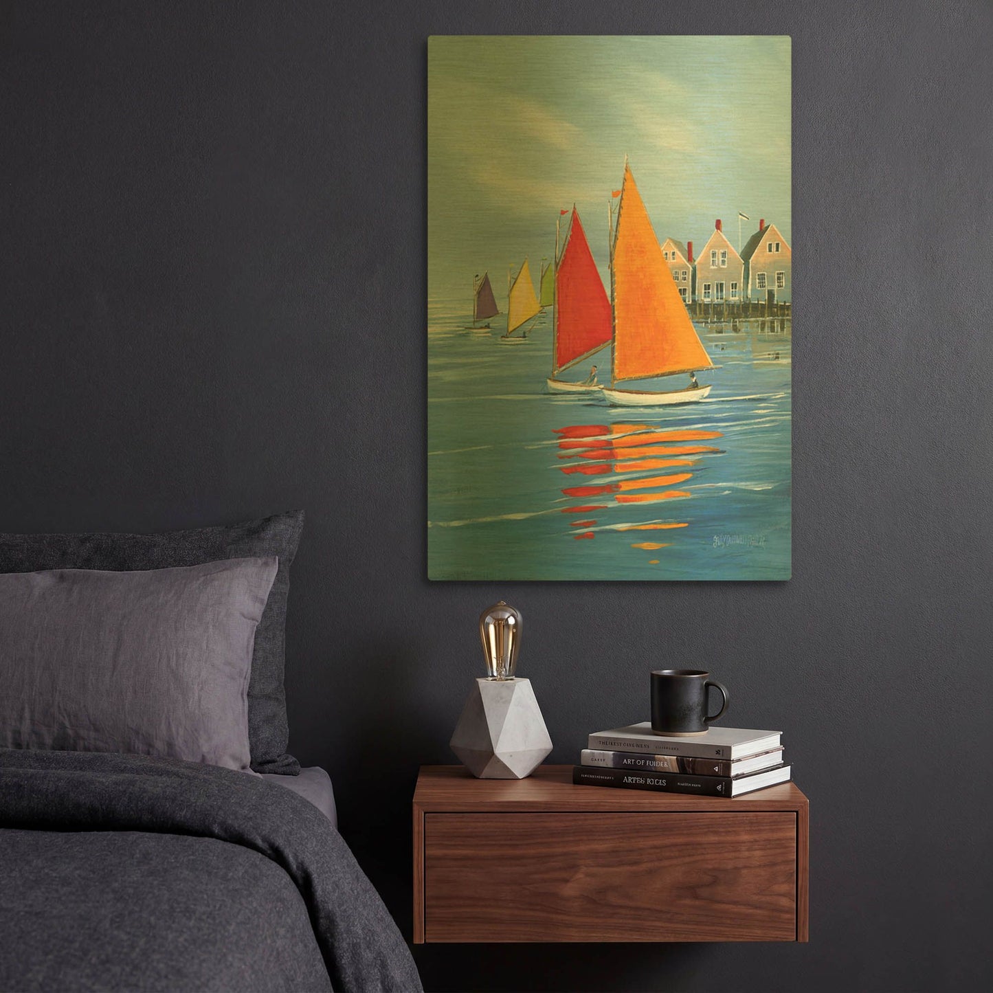 'Mariner’s Landing' By Sally Caldwell Fisher Gold Metal Wall Art