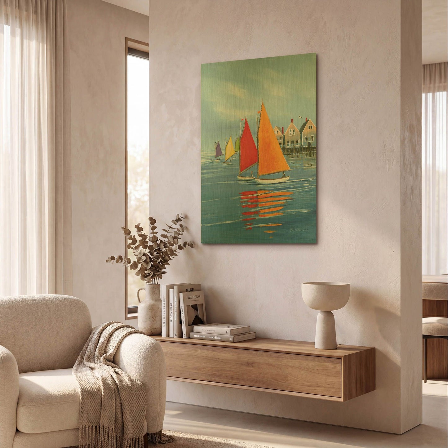 'Mariner’s Landing' By Sally Caldwell Fisher Gold Metal Wall Art