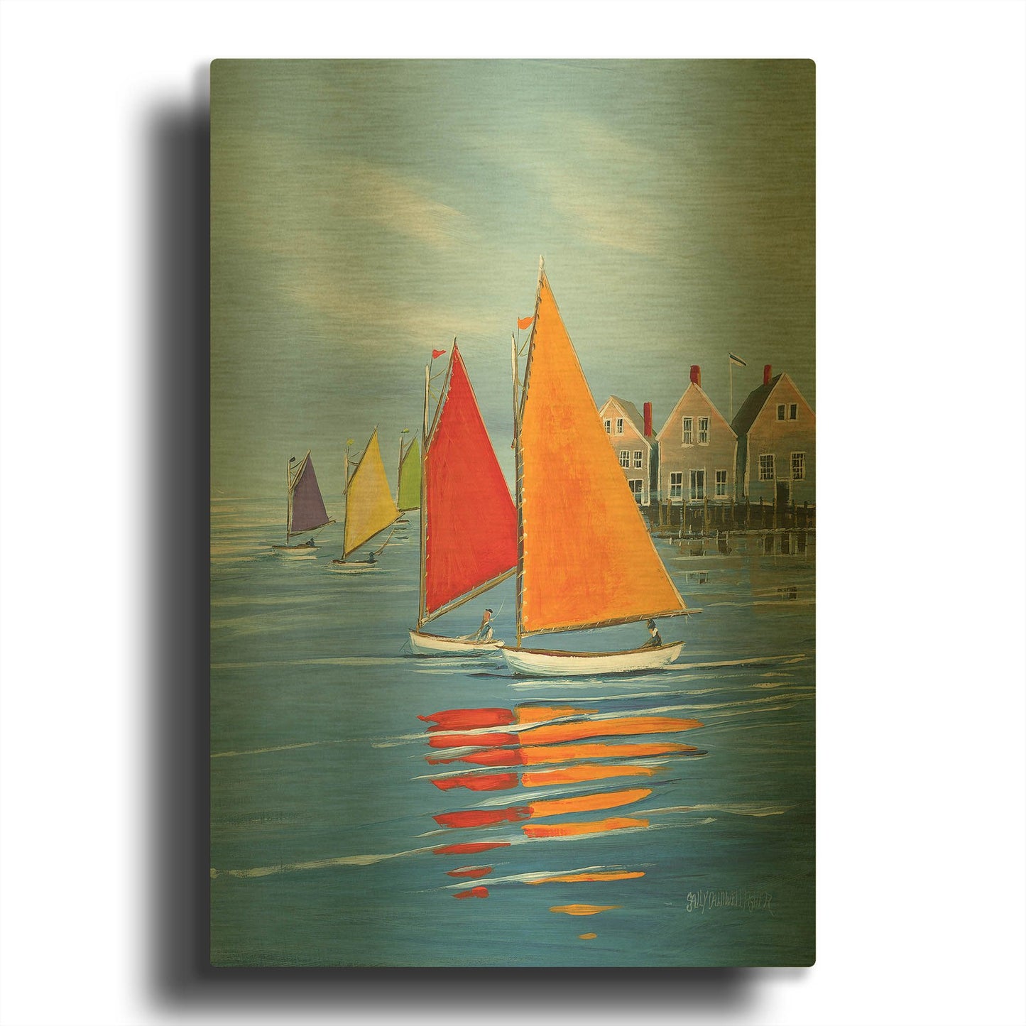 'Mariner’s Landing' By Sally Caldwell Fisher Gold Metal Wall Art