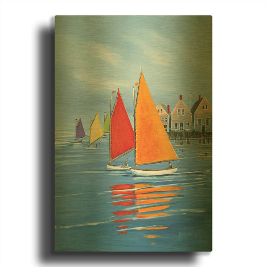 'Mariner’s Landing' By Sally Caldwell Fisher Gold Metal Wall Art