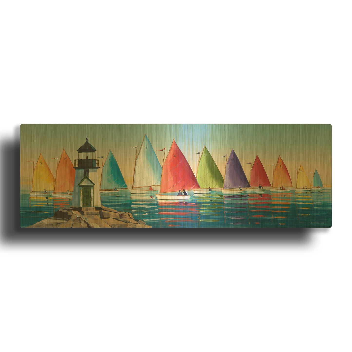 'After the Races' By Sally Caldwell Fisher Gold Metal Wall Art