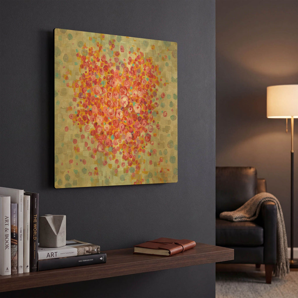 'Circle of Hearts' By Danhui Nai Gold Metal Wall Art