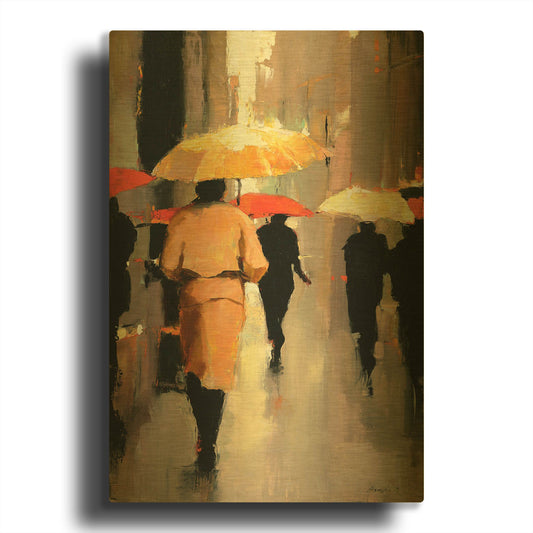 'In Barcelona' By Lorraine Christie Gold Metal Wall Art