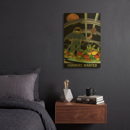 'P03 Farmers Wanted Nasa Recruitment Poster' By NASA Posters Gold Metal Wall Art