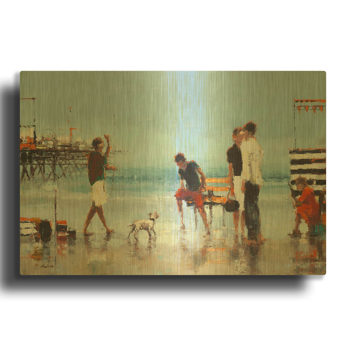 'Theatre of the Tides' By Lorraine Christie Gold Metal Wall Art