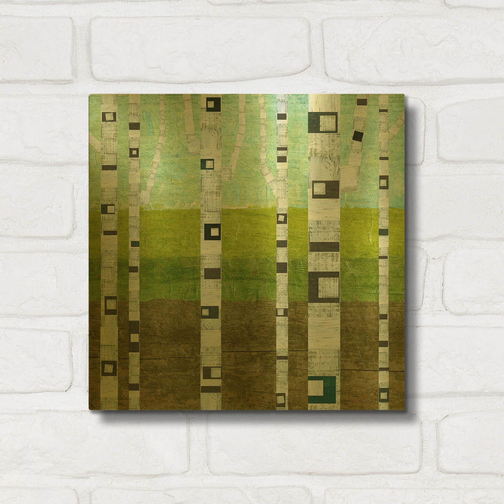 'Summer Birches' By Michelle Calkins Gold Metal Wall Art