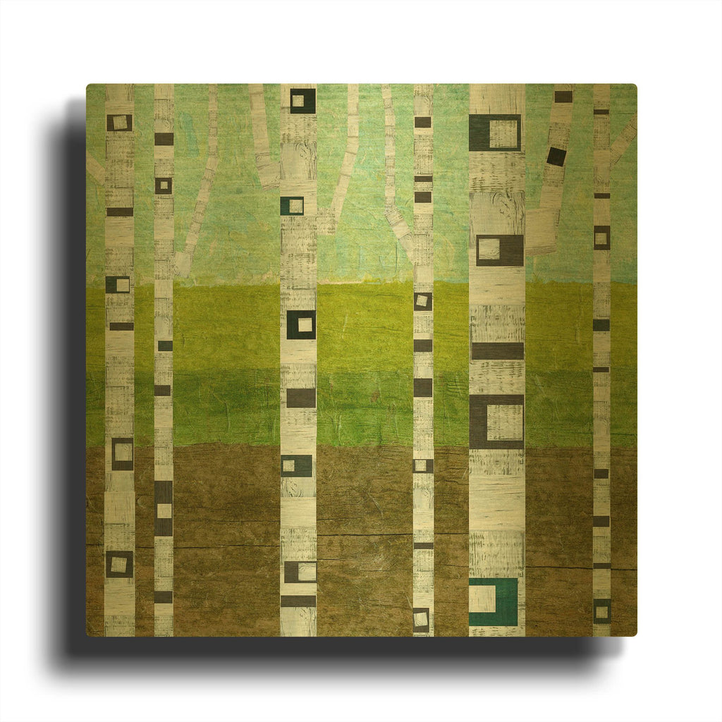 'Summer Birches' By Michelle Calkins Gold Metal Wall Art