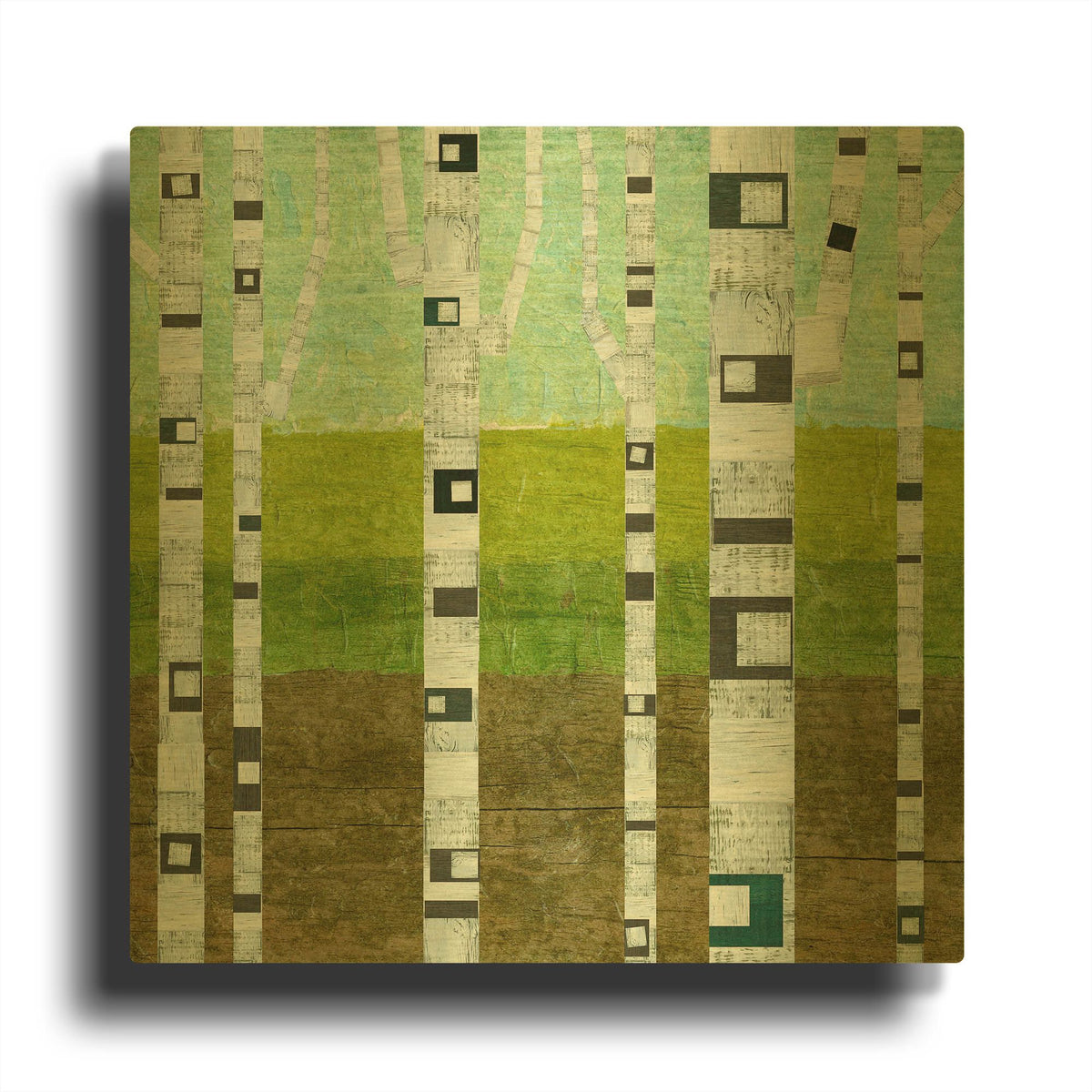 'Summer Birches' By Michelle Calkins Gold Metal Wall Art