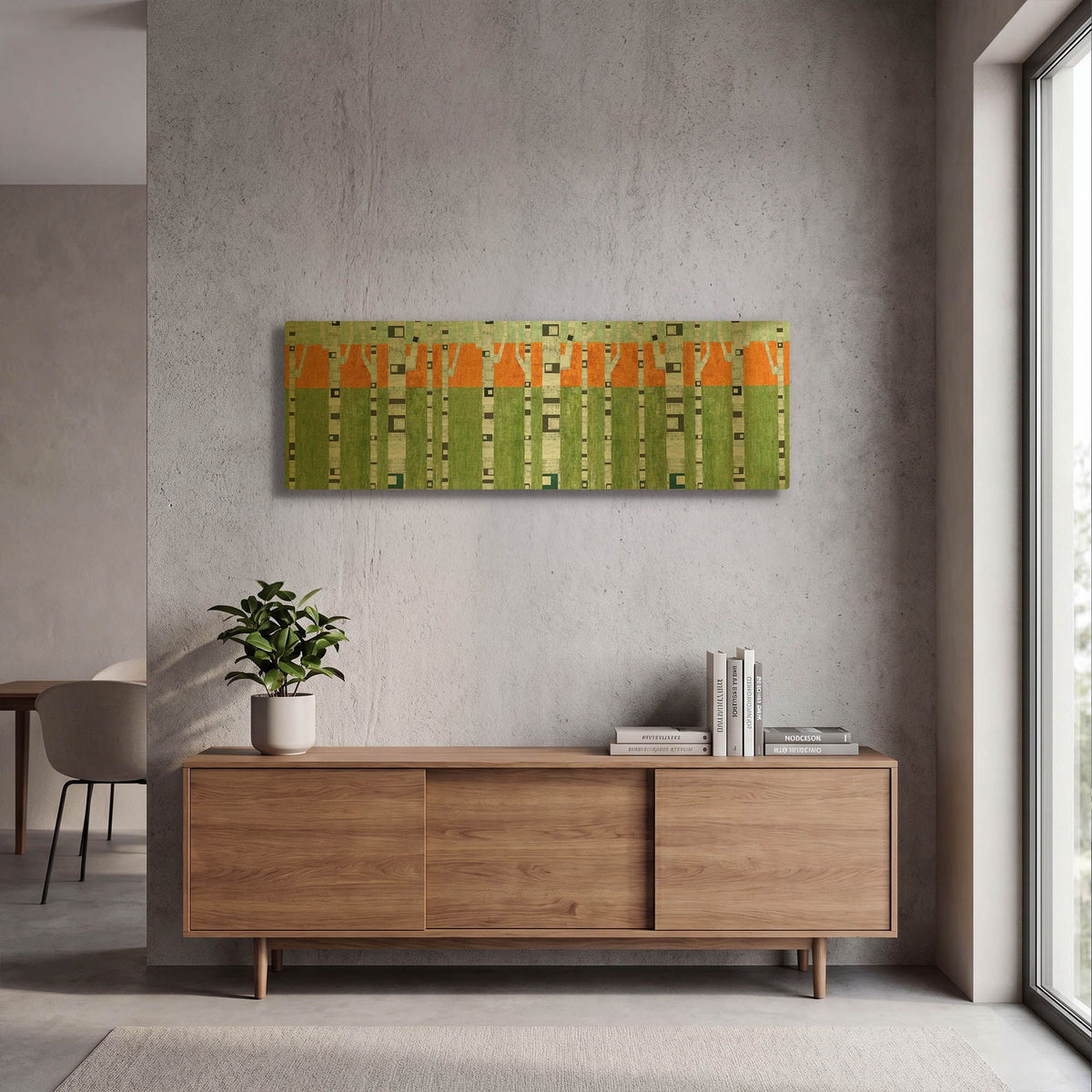 'Birches in Spring' By Michelle Calkins Gold Metal Wall Art