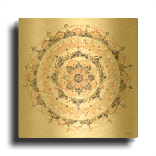 'Blush Mandala' By Danhui Nai Gold Metal Wall Art