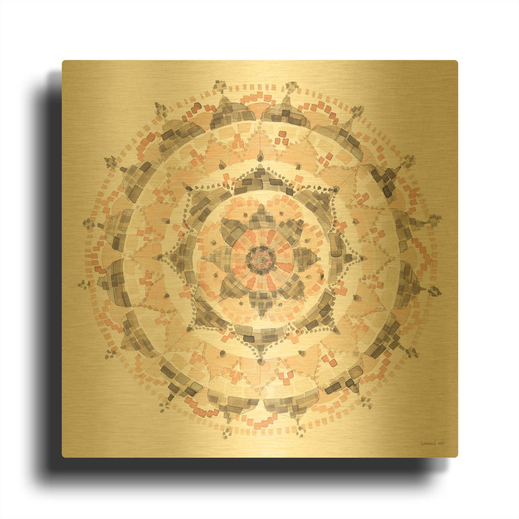 'Blush Mandala' By Danhui Nai Gold Metal Wall Art