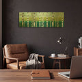 'Birches at the Beach' By Michelle Calkins Gold Metal Wall Art