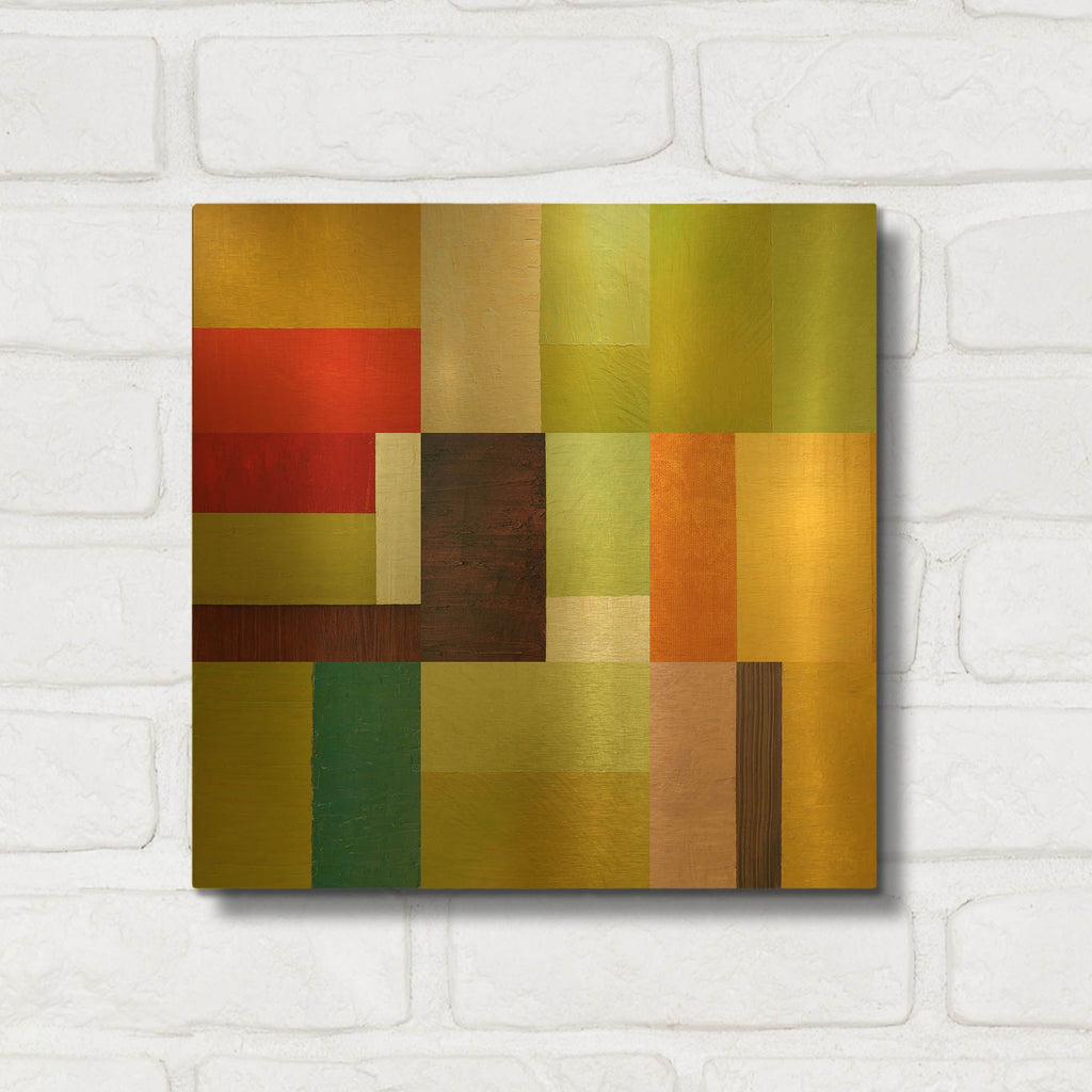 'Color Study Abstract 2' By Michelle Calkins Gold Metal Wall Art